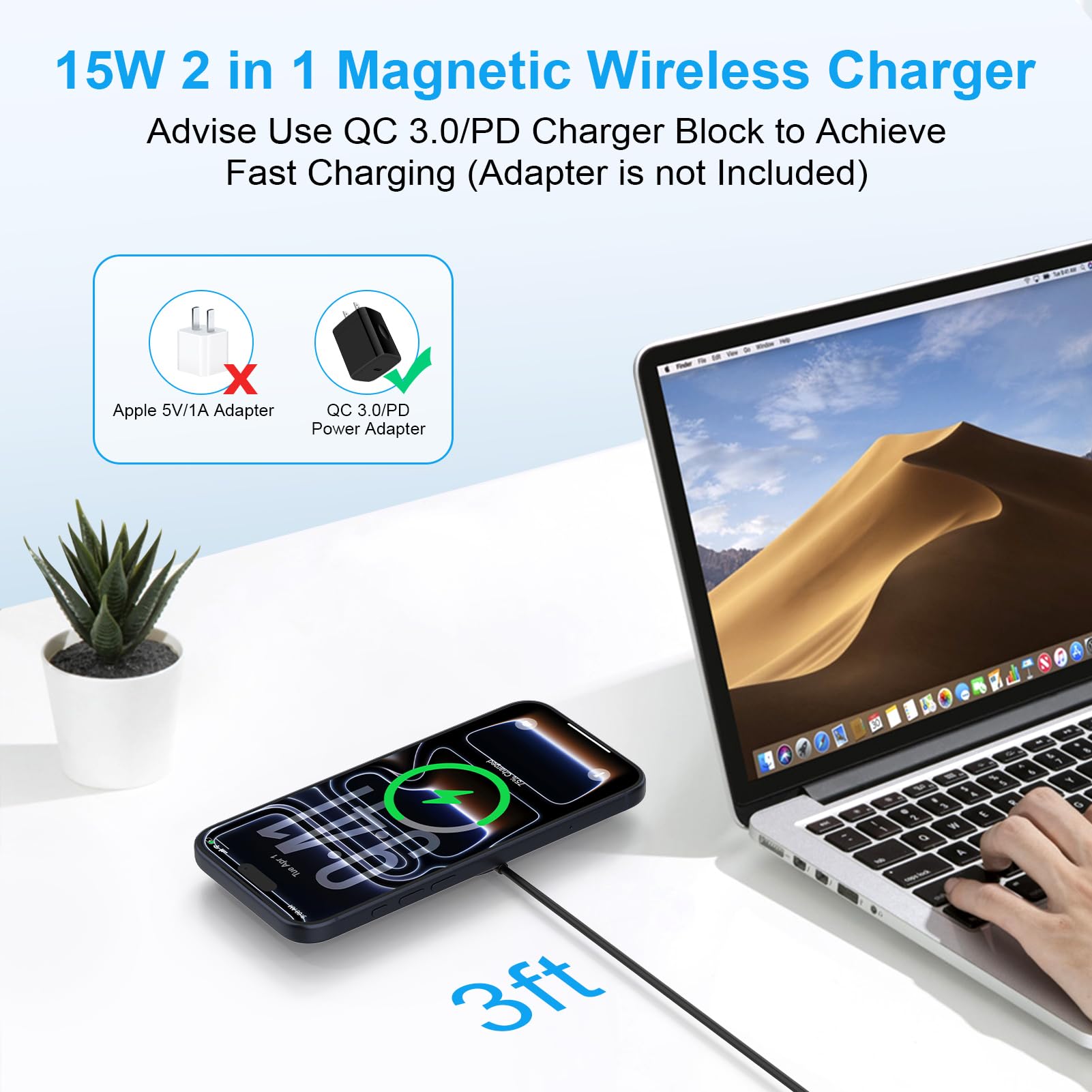 GiGreen Android-friendly pad delivers stable placement and efficient 15W charging.