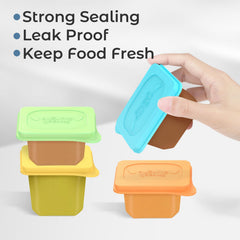 Giichen lids demonstrate a strong seal to keep baby food airtight.