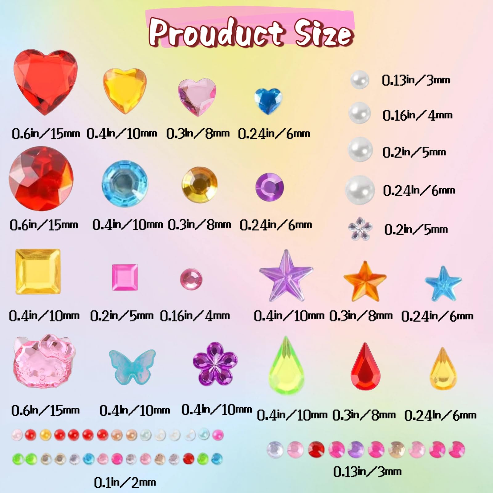 Gikboup flat-back gems close-up showing sparkle for DIY projects.