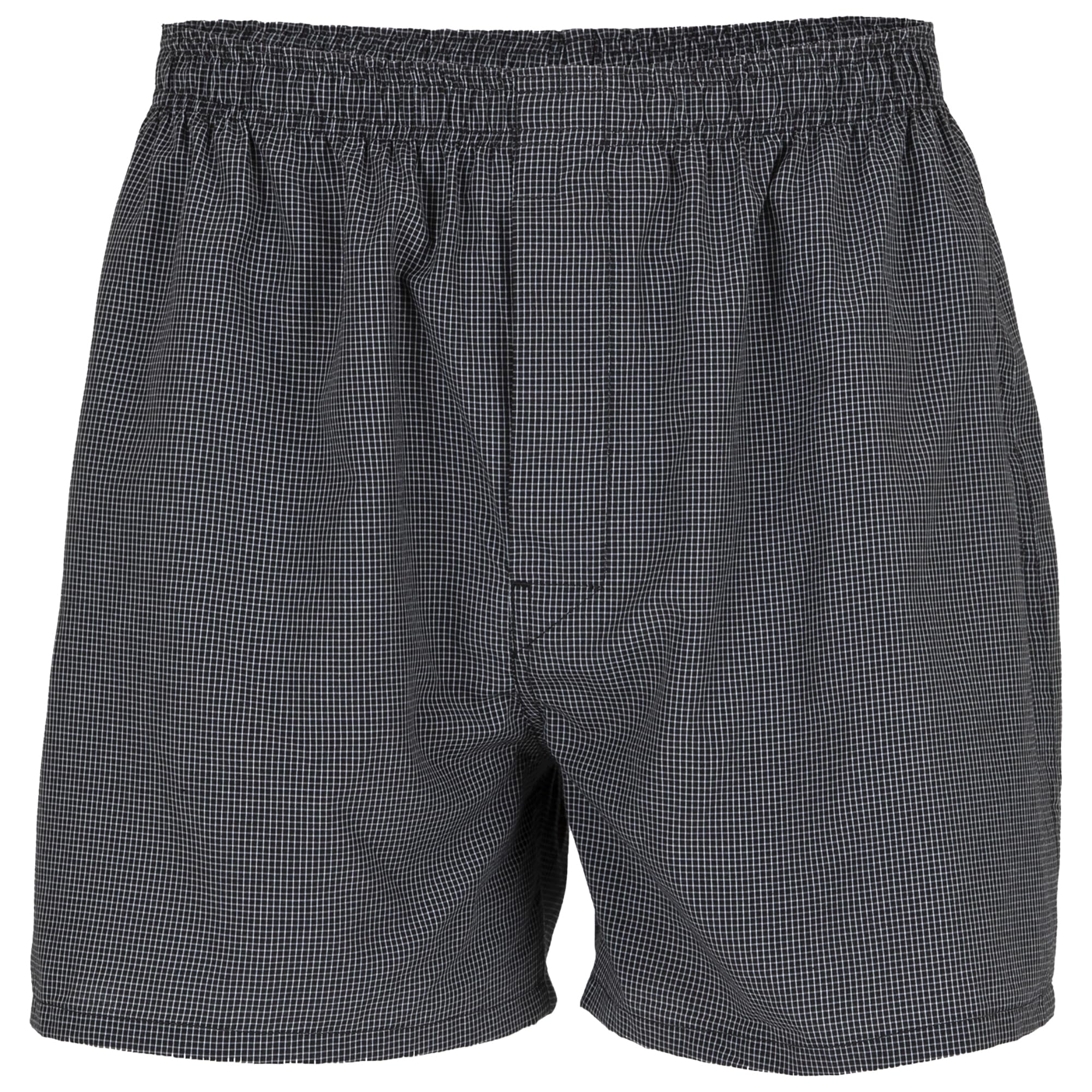 Gildan boxers laid flat under pants for a smooth silhouette.