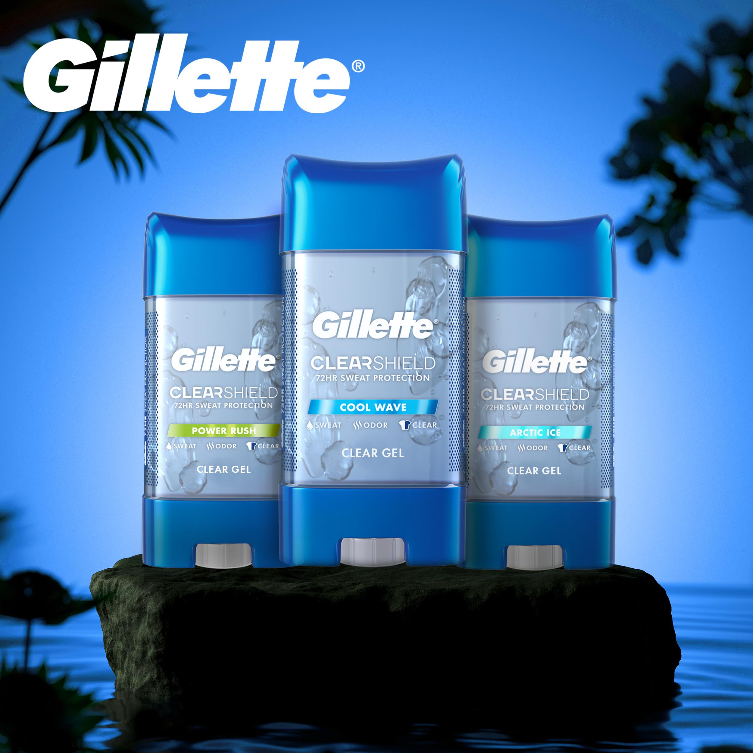 Gillette Advanced Clear Gel Cool Wave long-lasting protection concept
