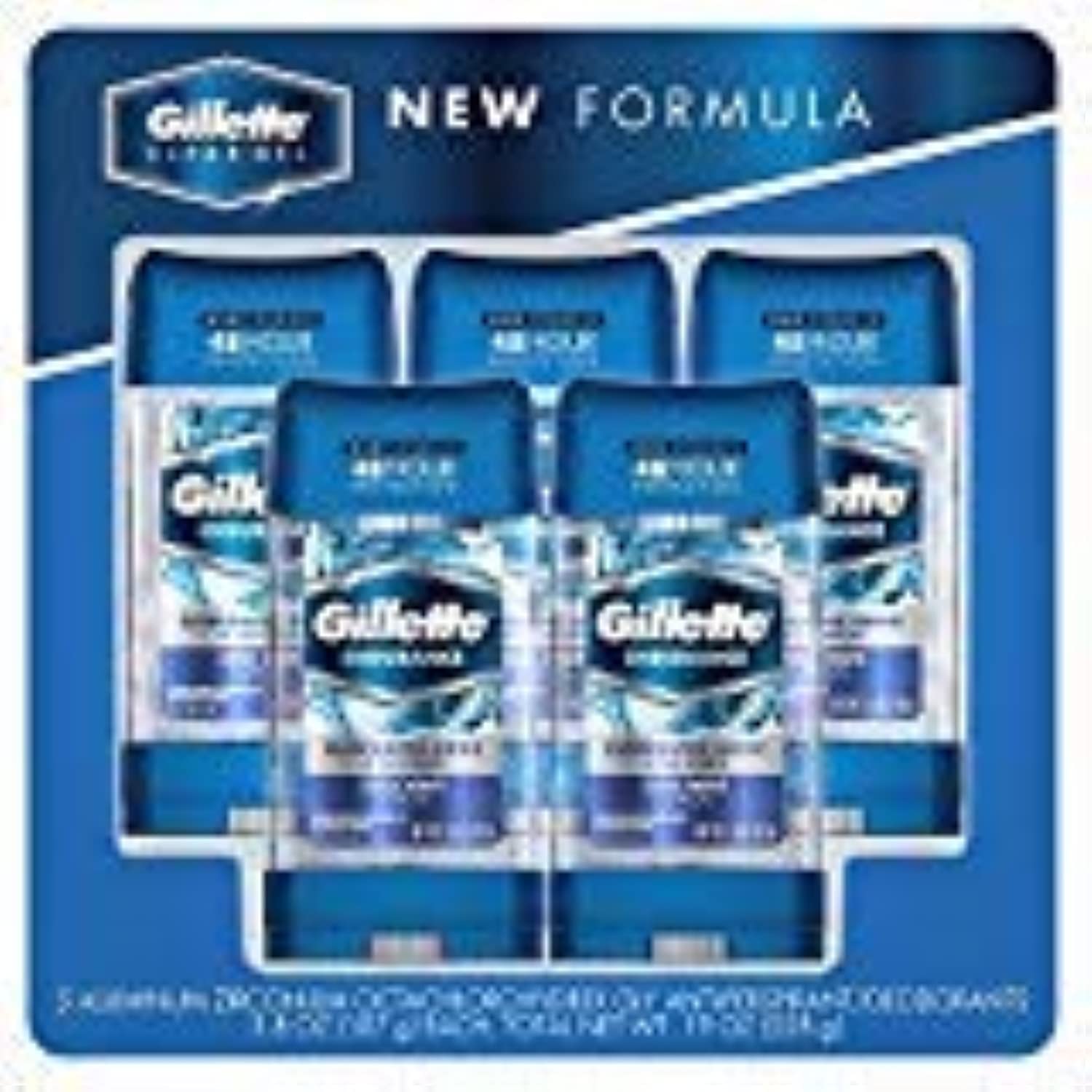 Gillette Endurance Clear Gel deodorant Cool Wave bottle at an angle for long-lasting freshness.