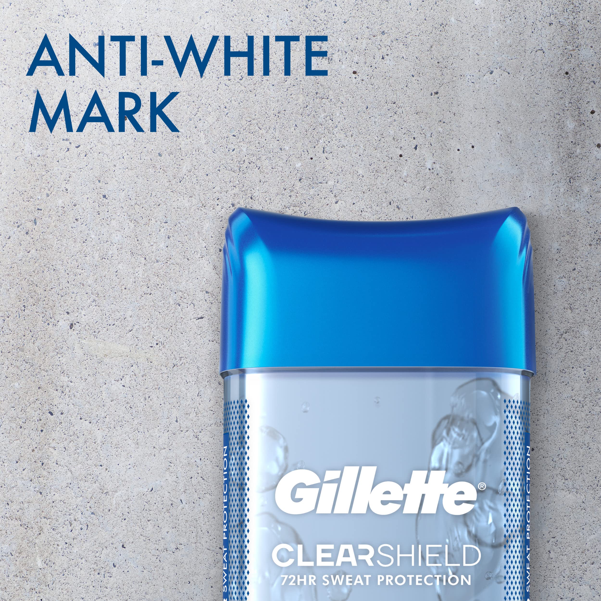 Gillette fast-acting sweat protection for daily wear.