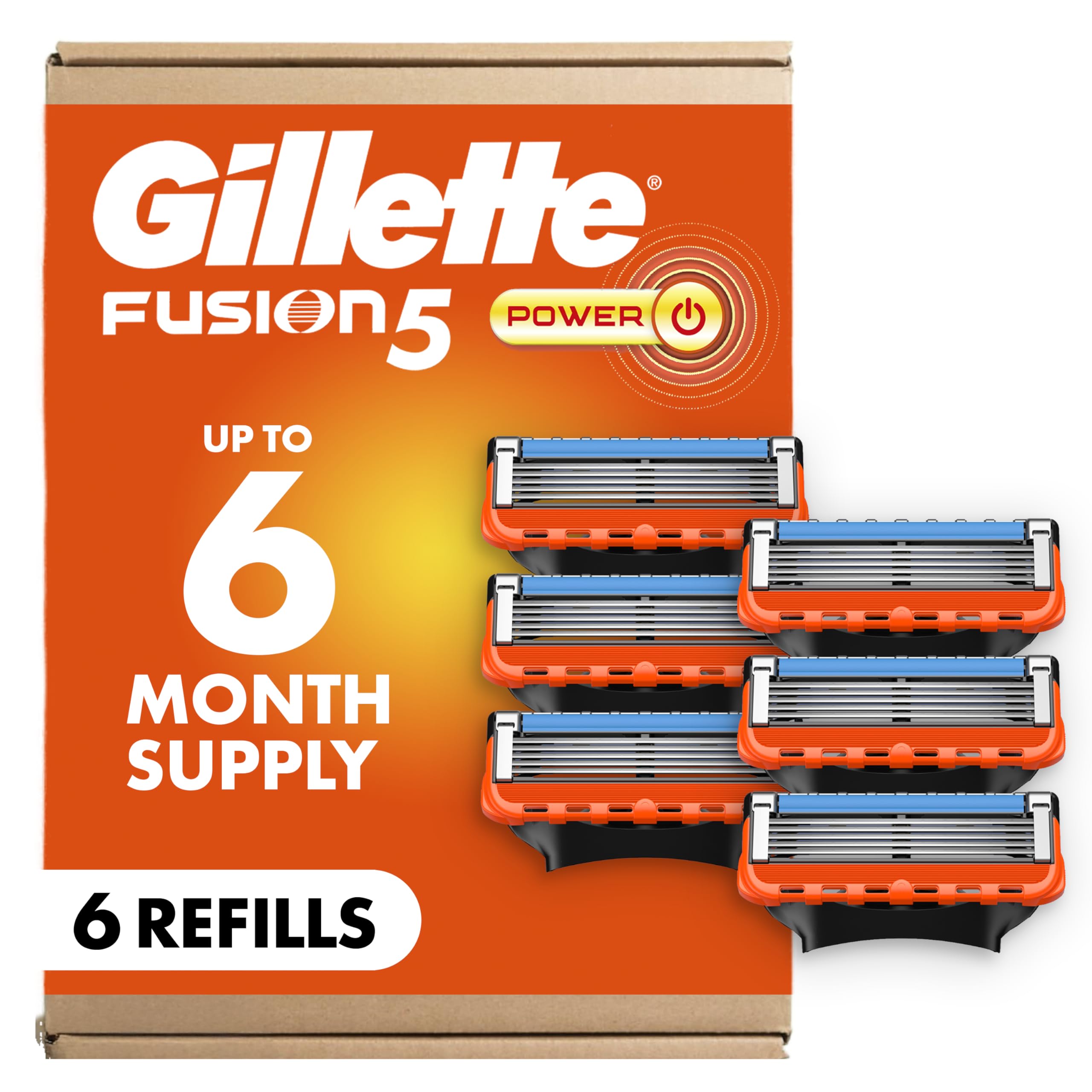Gillette Fusion5 Power blade refill for a close shave with five blades.
