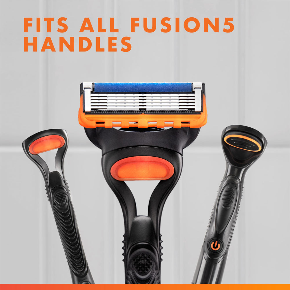 Gillette Fusion5 Power microcomb guides hairs toward blades.