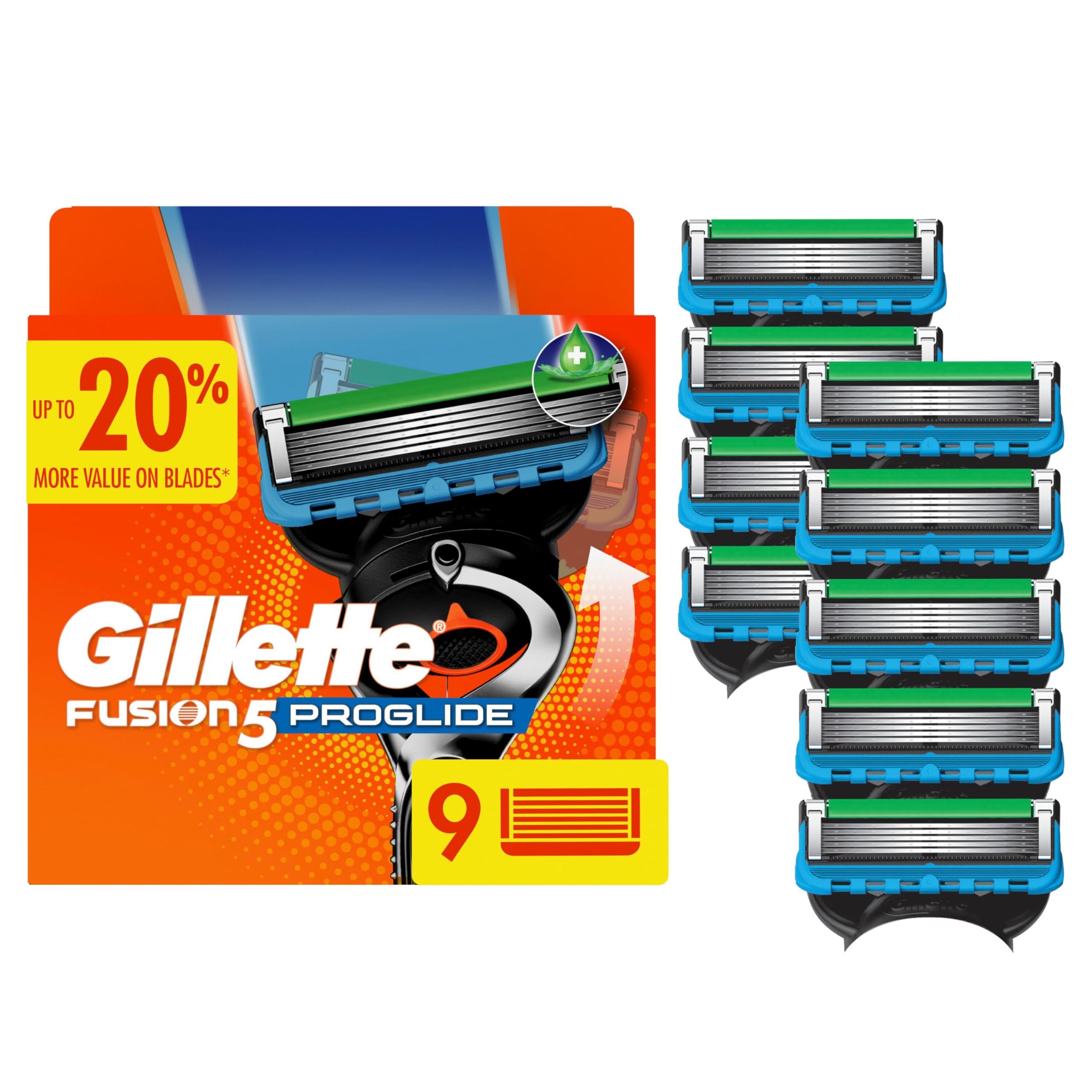 Gillette Fusion5 ProGlide blade refill front view with five blades for a close shaving
