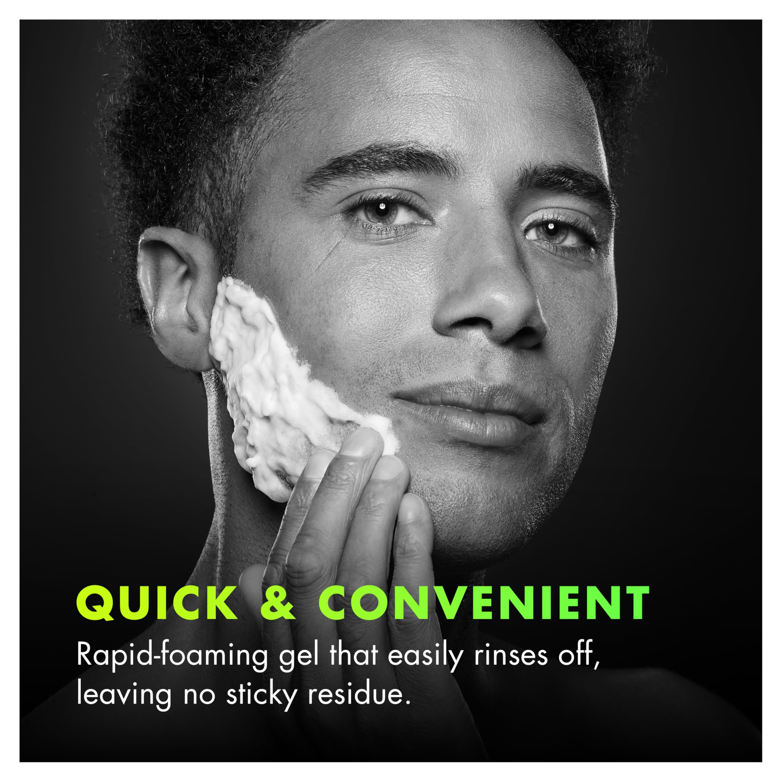 GilletteLabs Rapid Foaming Shave Gel foam application showing instant lather.
