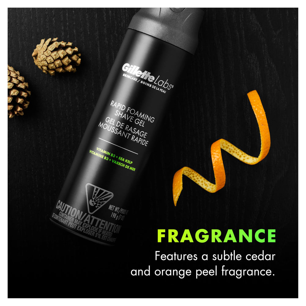 Gel provides smooth razor glide with sea kelp.