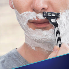 Gillette Mach3 blade refill showing sharp first two blades for a smoother shave.
