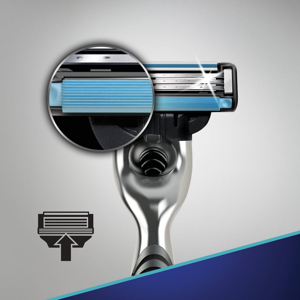 Gillette Mach3 pack front view highlighting complete razor system.