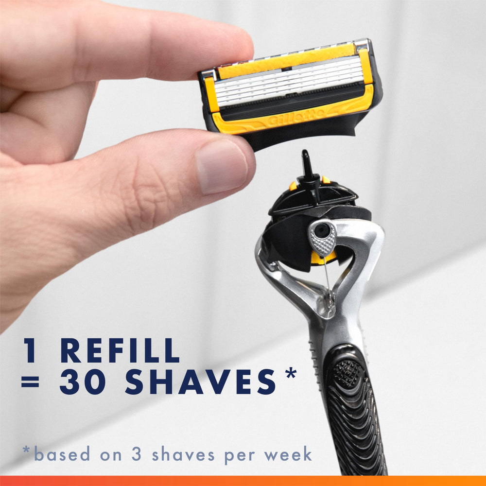 Gillette ProGlide Chill Lubrastrip emphasizes refreshing cooling while shaving.