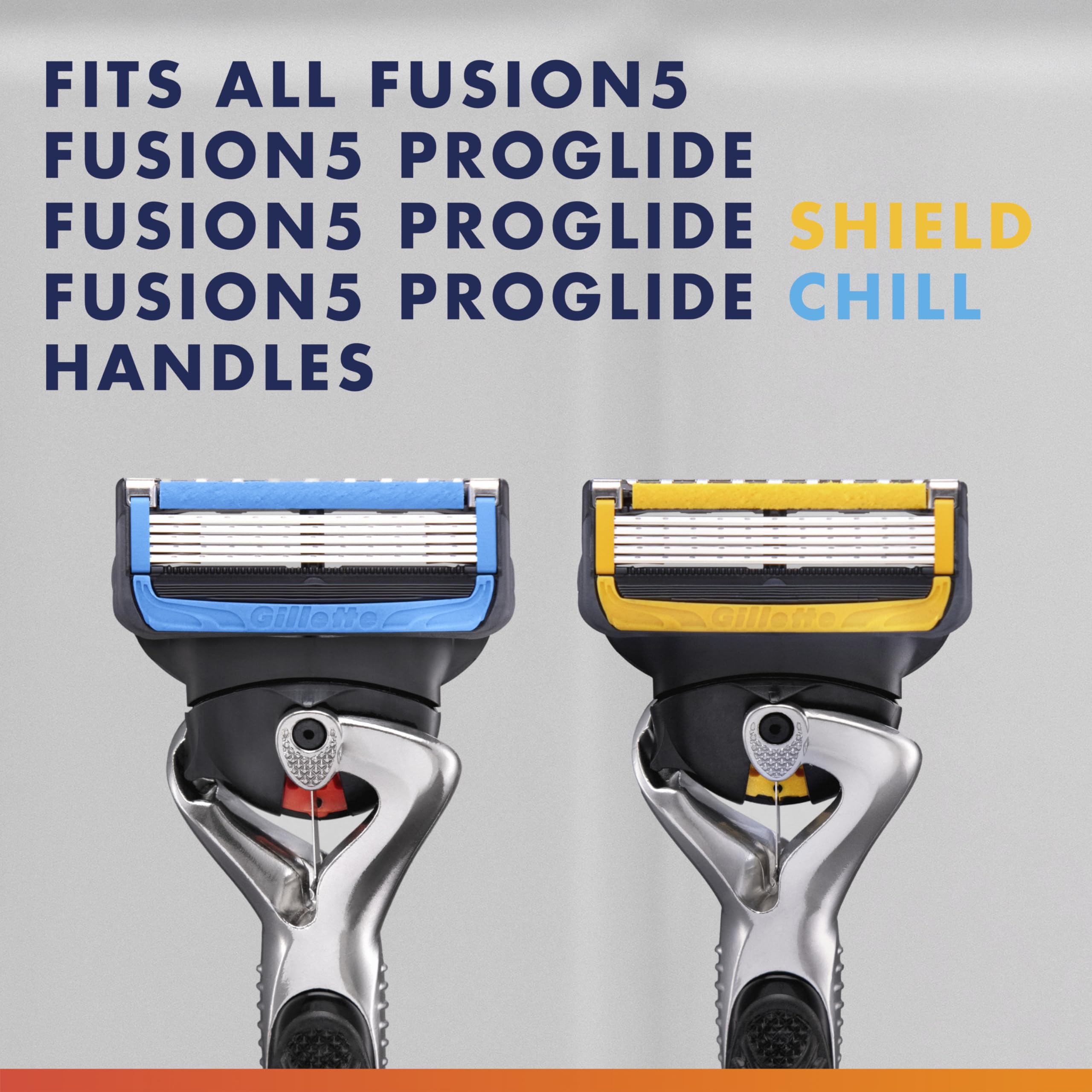 Gillette ProGlide refills indicating up to a month of shaves per refill.
