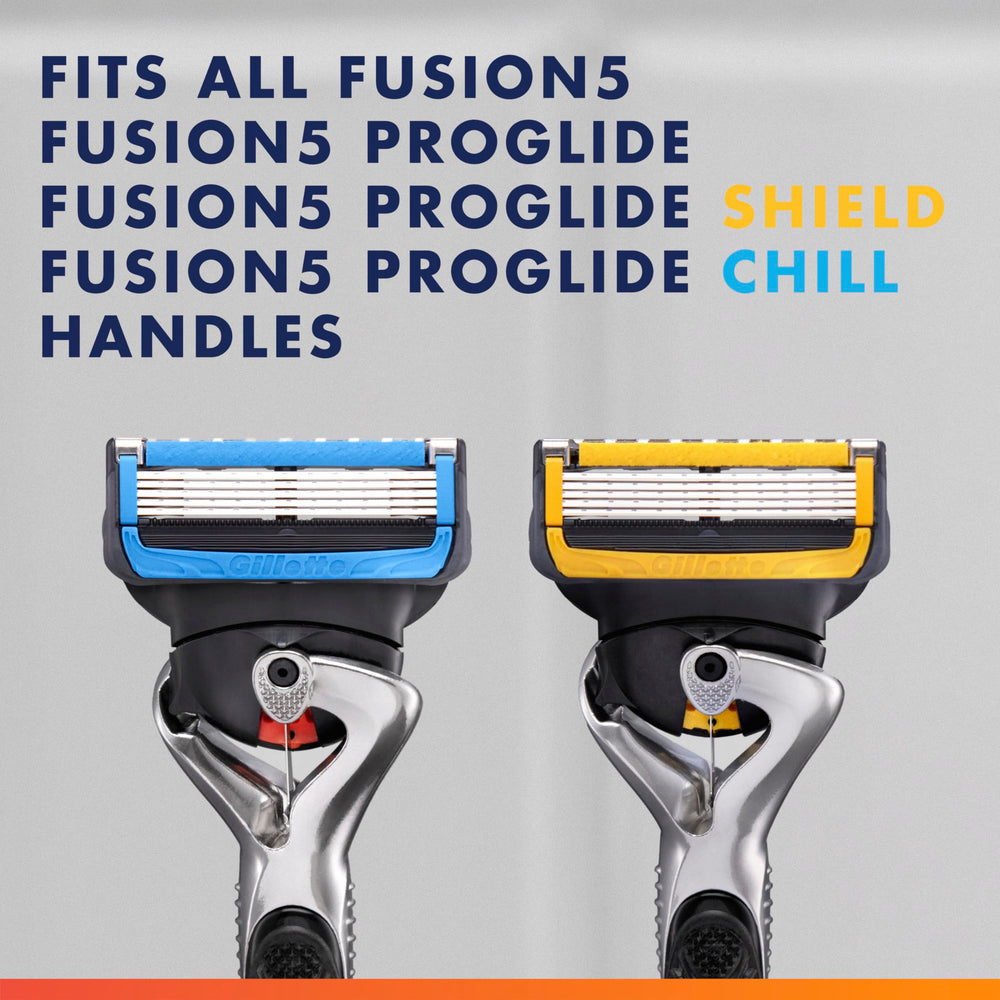 Gillette ProGlide refills indicating up to a month of shaves per refill.