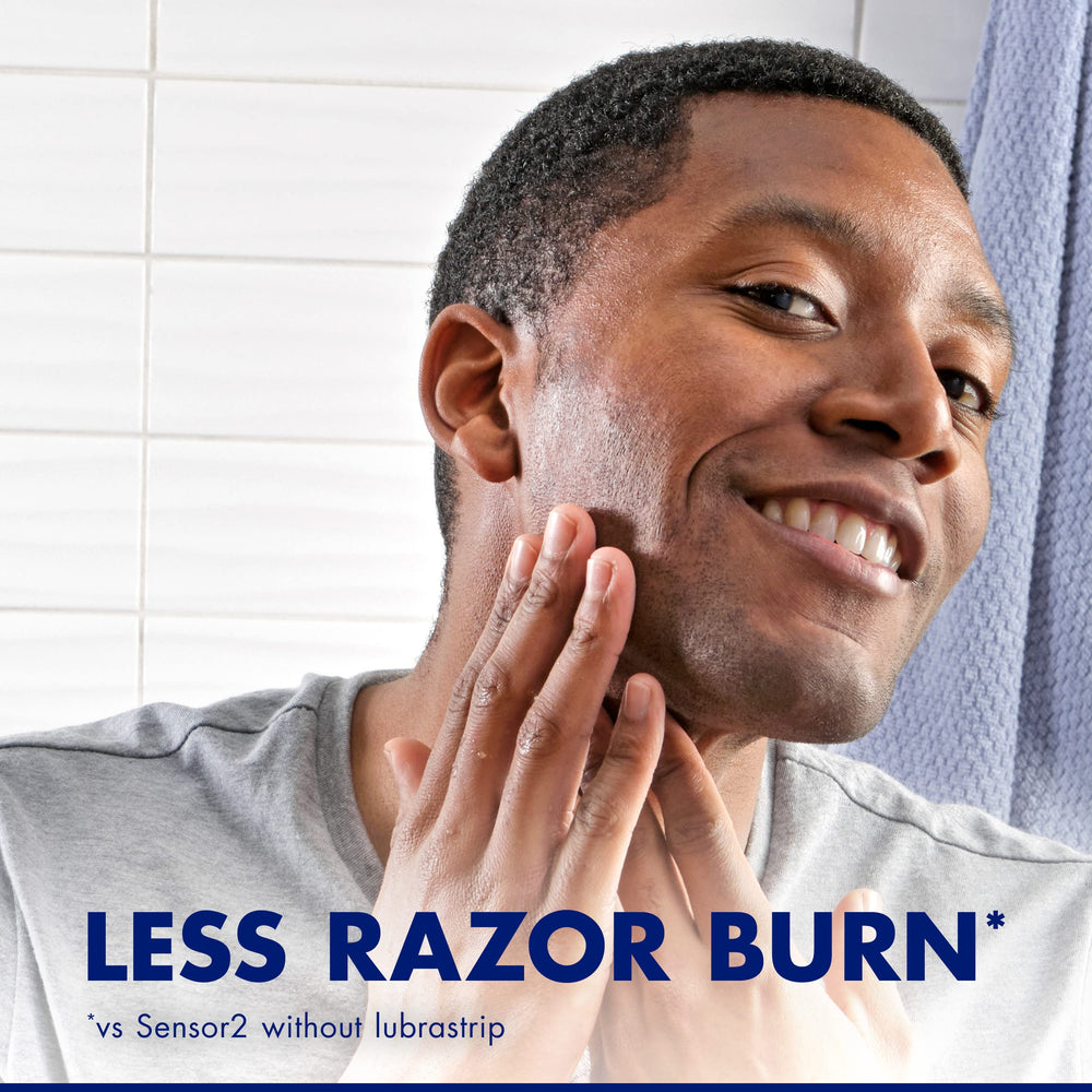 Gillette Sensor2 Plus soft ultragrip handle provides precise control during shaving.