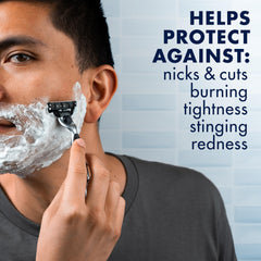 Gillette Series 3X Sensitive aloe closeup highlighting soothing ingredient.