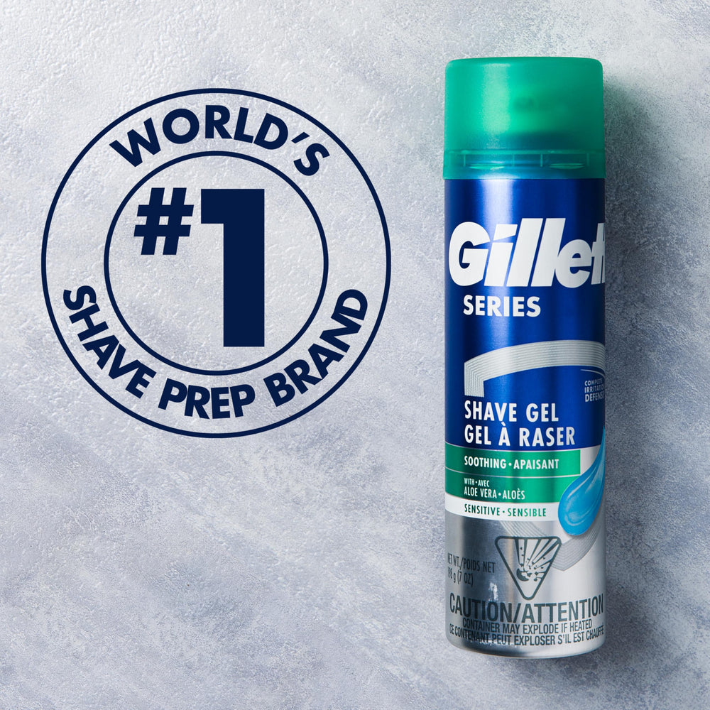 Gillette Series 3X Sensitive fragrance-light formula suited for sensitive skin.