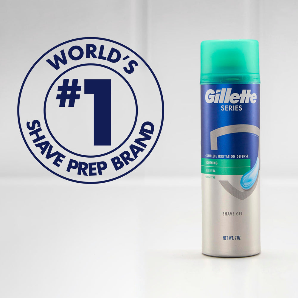 Gillette Series soothing shave gel on wet face ready to apply