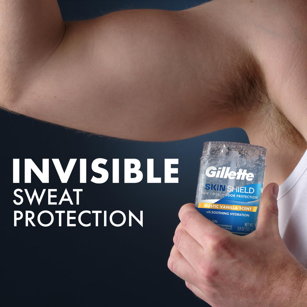 Gillette SkinShield 72-hour protection swatch for long-lasting dryness.