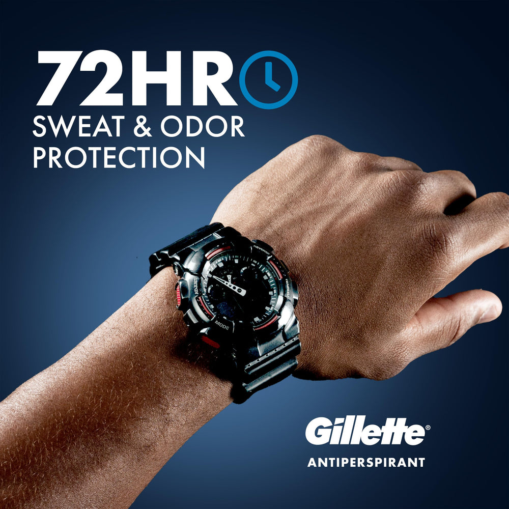 Gillette SkinShield clear gel swiped on skin demonstrates instant odor control.