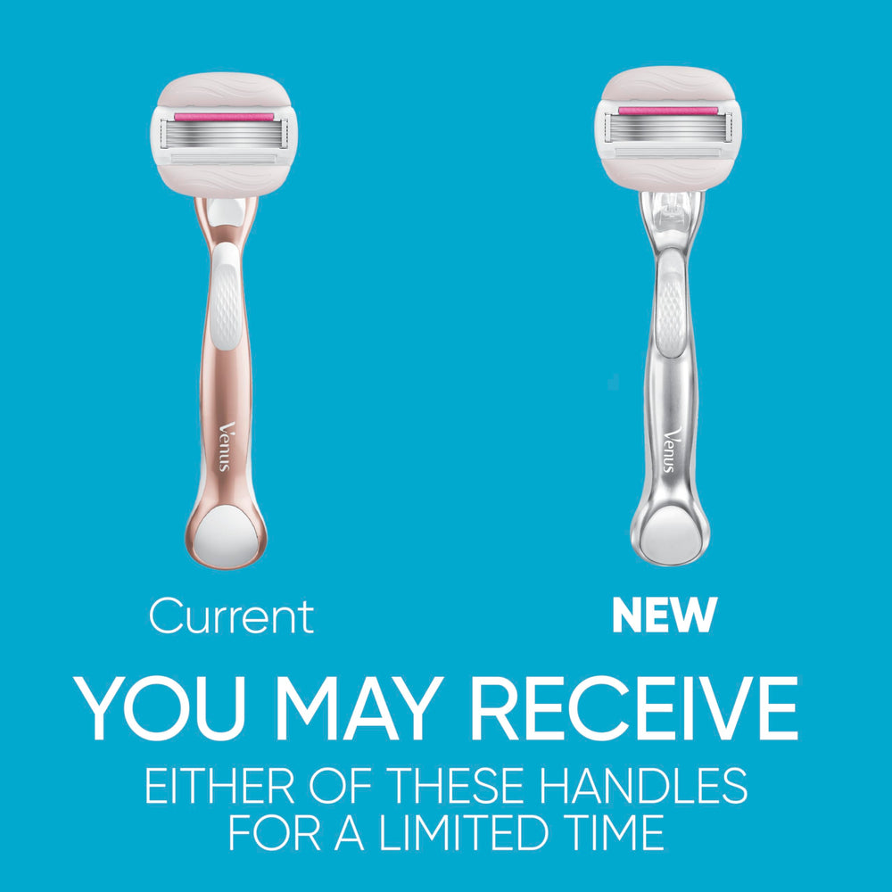 Five-blade cartridge close-up from Gillette Venus ComfortGlide for lasting smoothness.