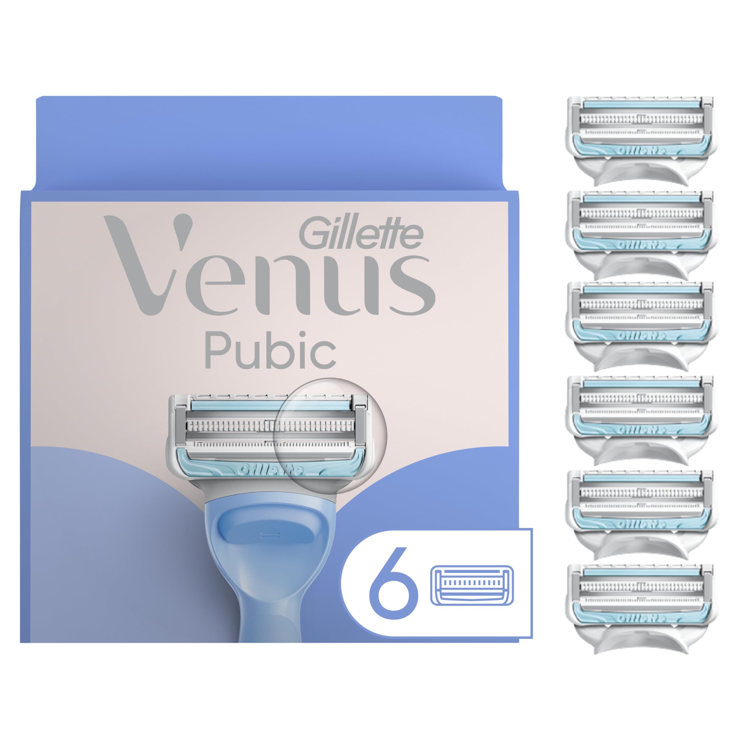 Gillette Venus Intimate Razor front view showing a gentle shave design for skin protection
