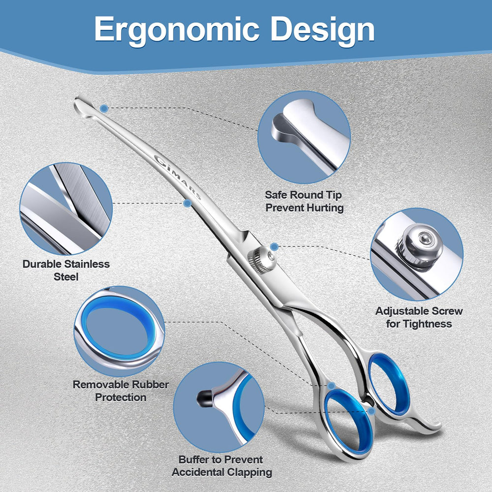 Gimars ergonomic handles provide comfortable grip for long grooming sessions.