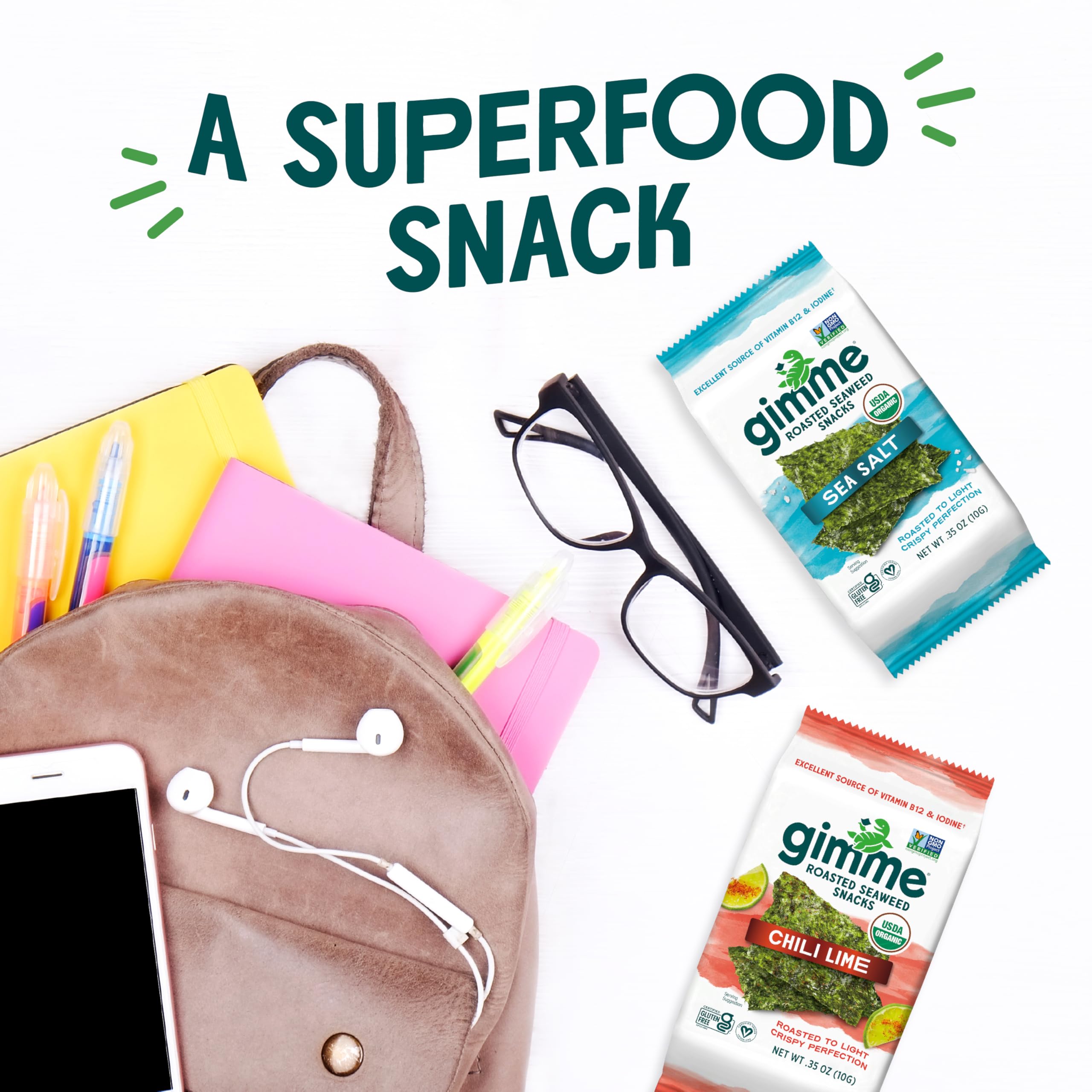 GimMe Seaweed Chili Lime on-the-go pack ready for travel.