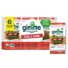 GimMe Seaweed Chili Lime pack placed for on-the-go keto-friendly snacking.