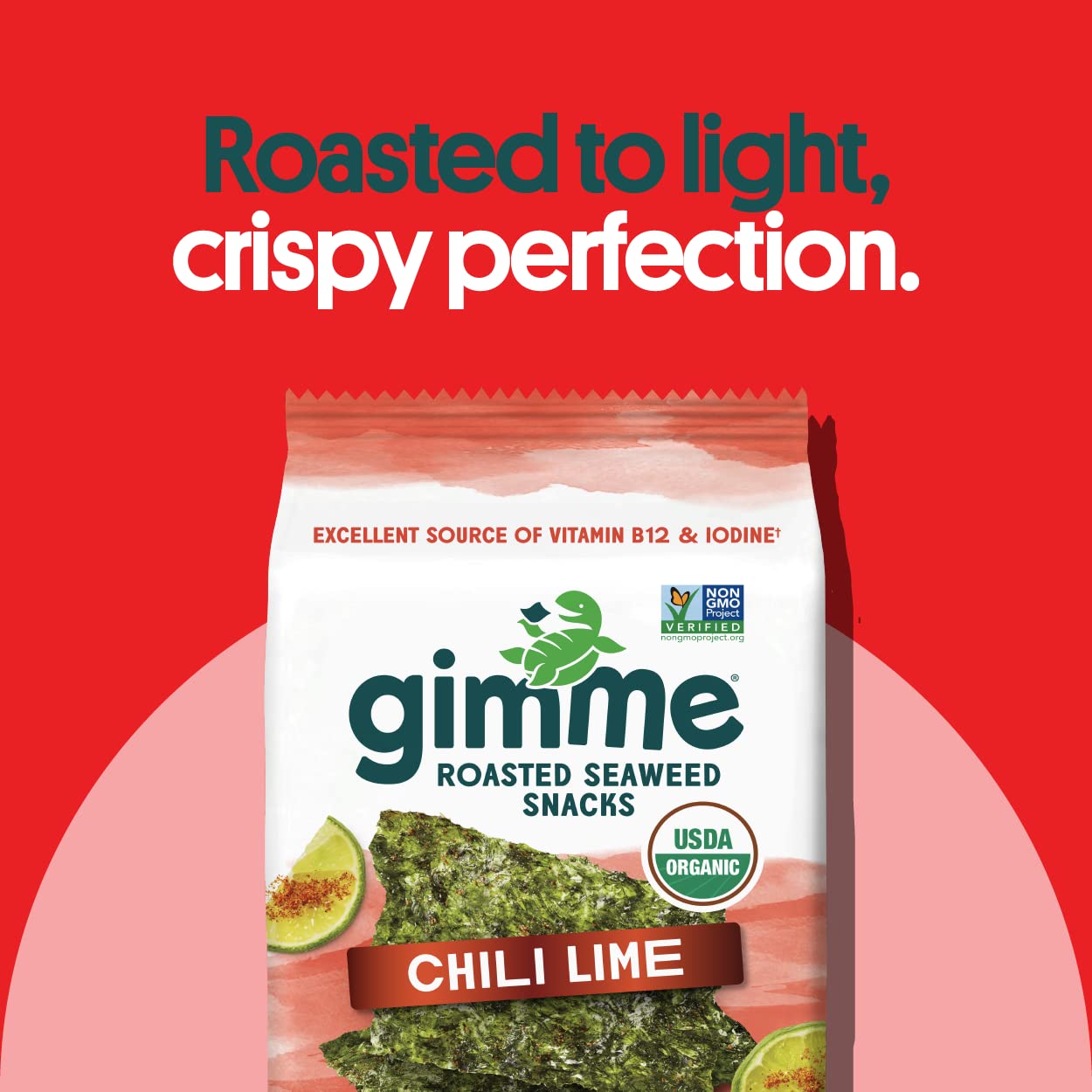 GimMe Seaweed Chili Lime roasted crisp texture and flavor.