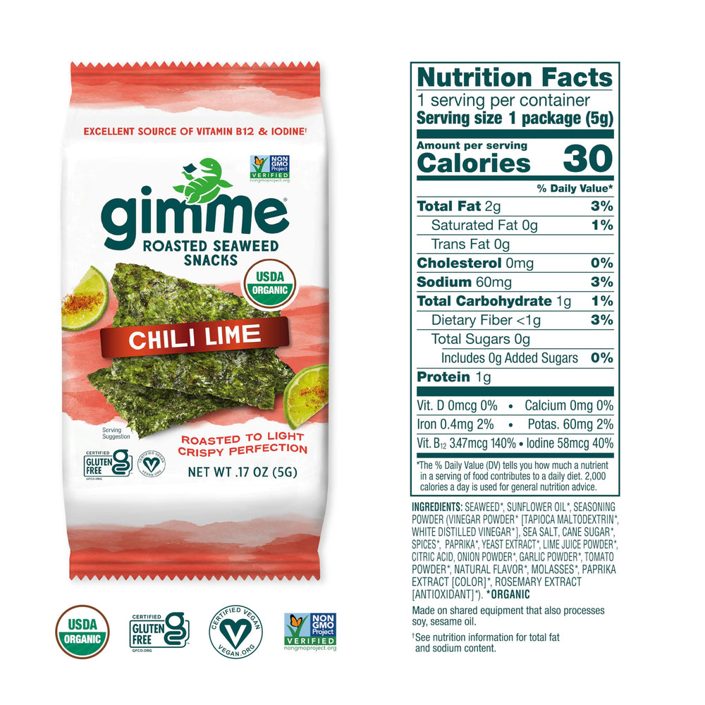 gimMe Seaweed Chili Lime crisp texture close-up.