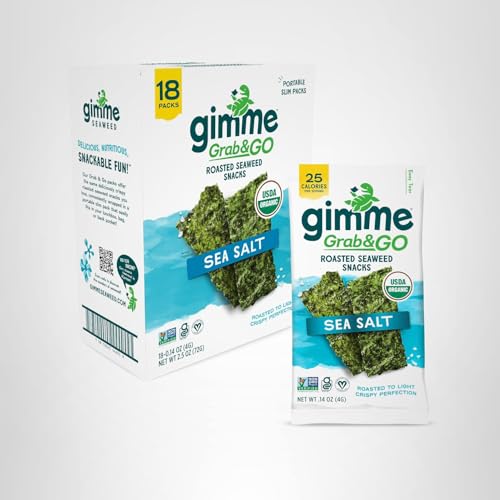gimMe Seaweed Grab & Go convenient single-serve pack on desk