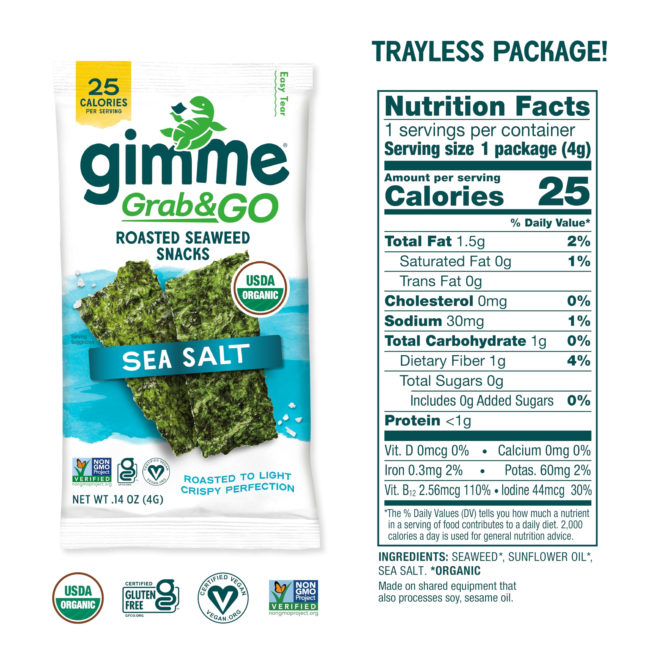 gimMe Seaweed Grab & Go crispy seaweed close-up highlighting light, crunchy texture