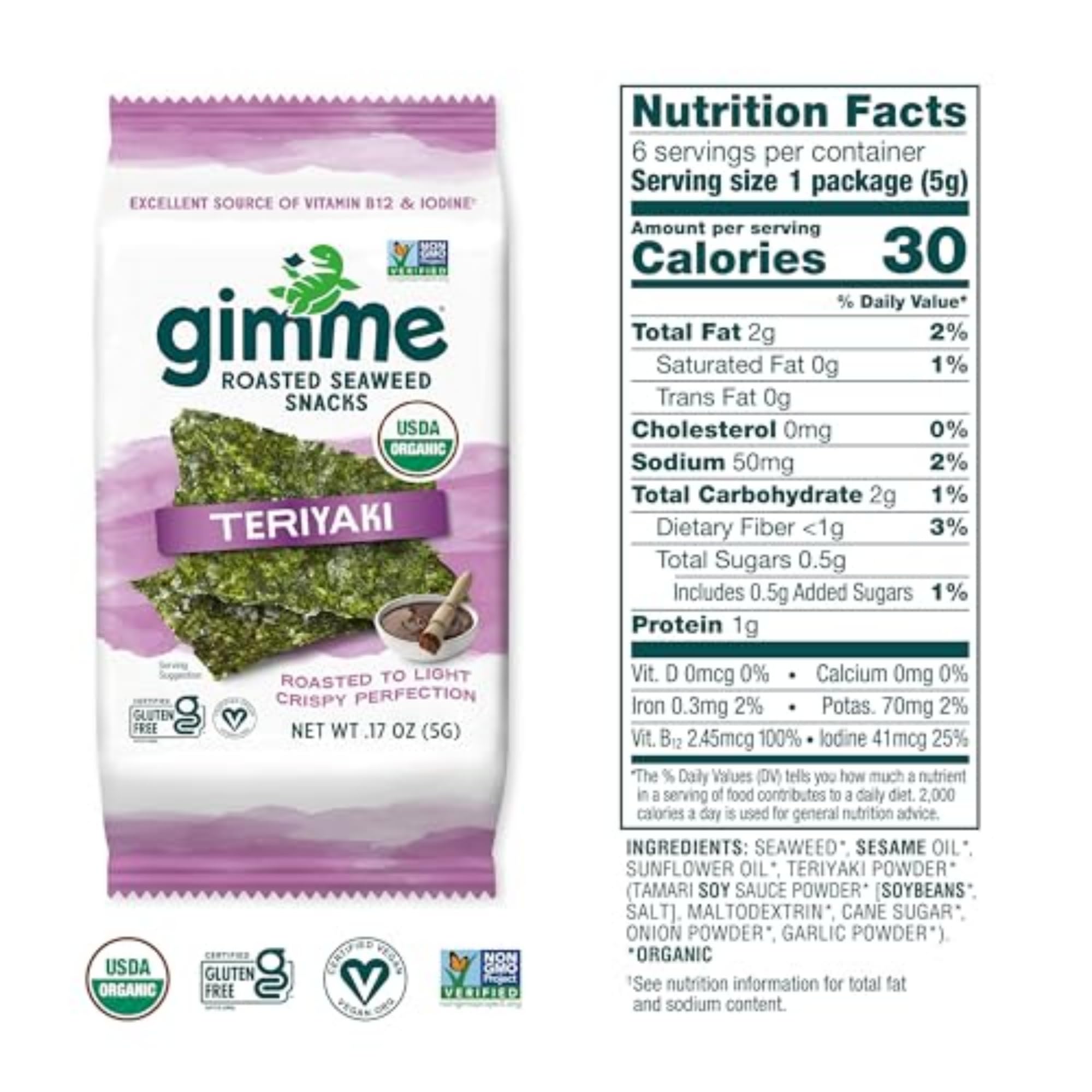 Kid-friendly GimMe seaweed snack in lunchbox, easy for kids to enjoy