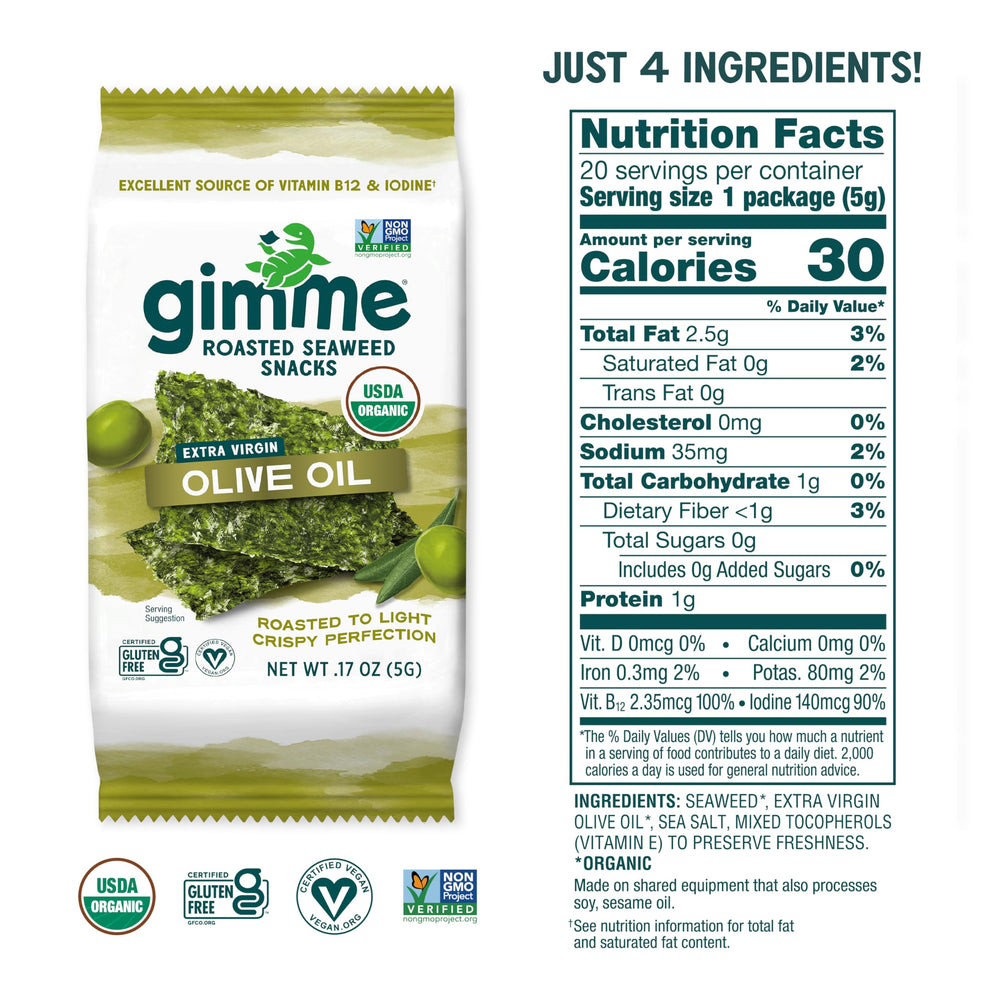 GimMe seaweed open-pack view showing crispy sheets for kids' lunches.