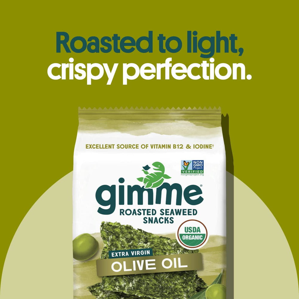 GimMe seaweed sea salt olive oil flavor pack for quick healthy snack.