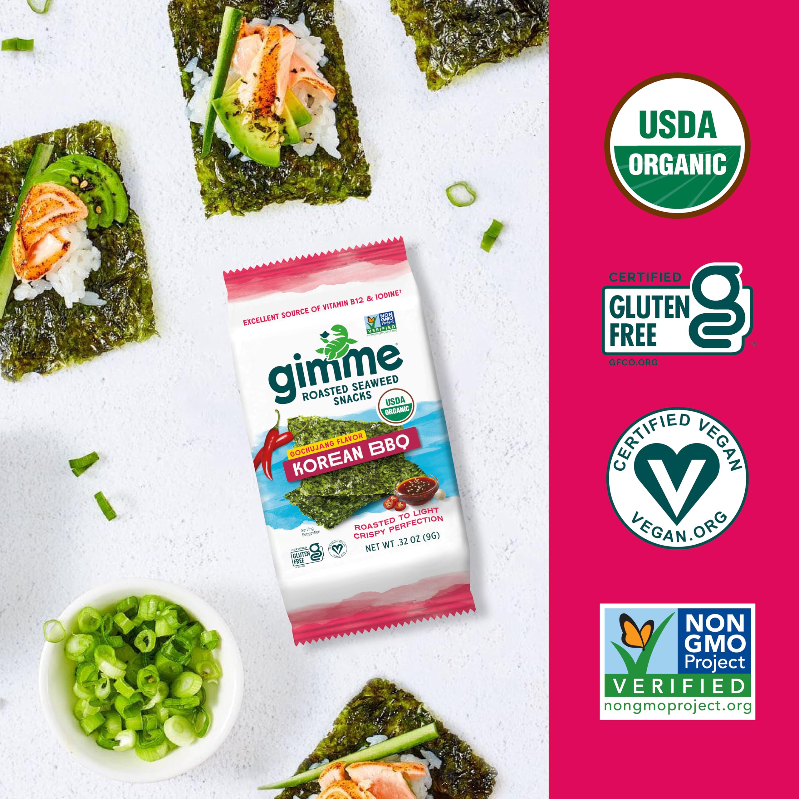 gimMe Seaweed Wasabi pack: bold heat for snacks.