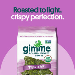 GimMe seaweed toasted sesame pack close-up with crispy texture