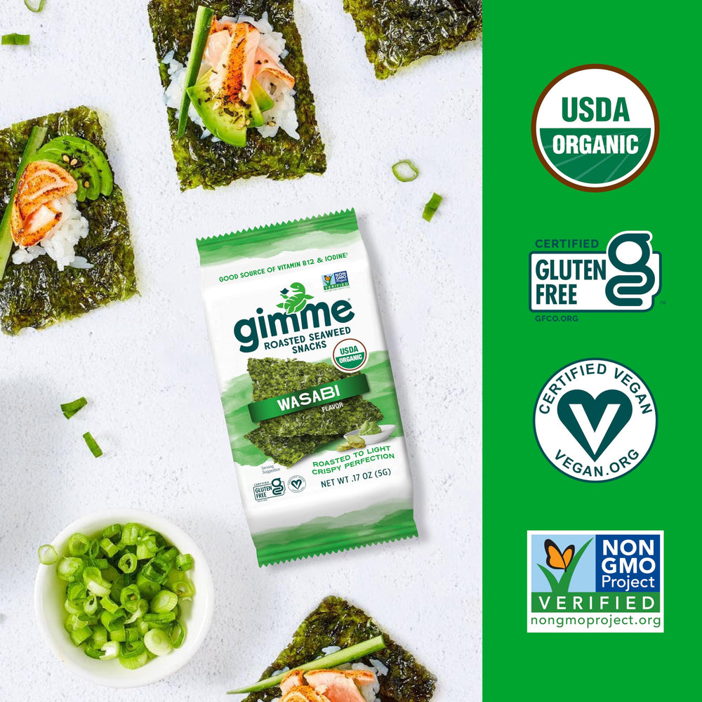 GimMe seaweed wasabi flavor pack ready for lunch or snack time