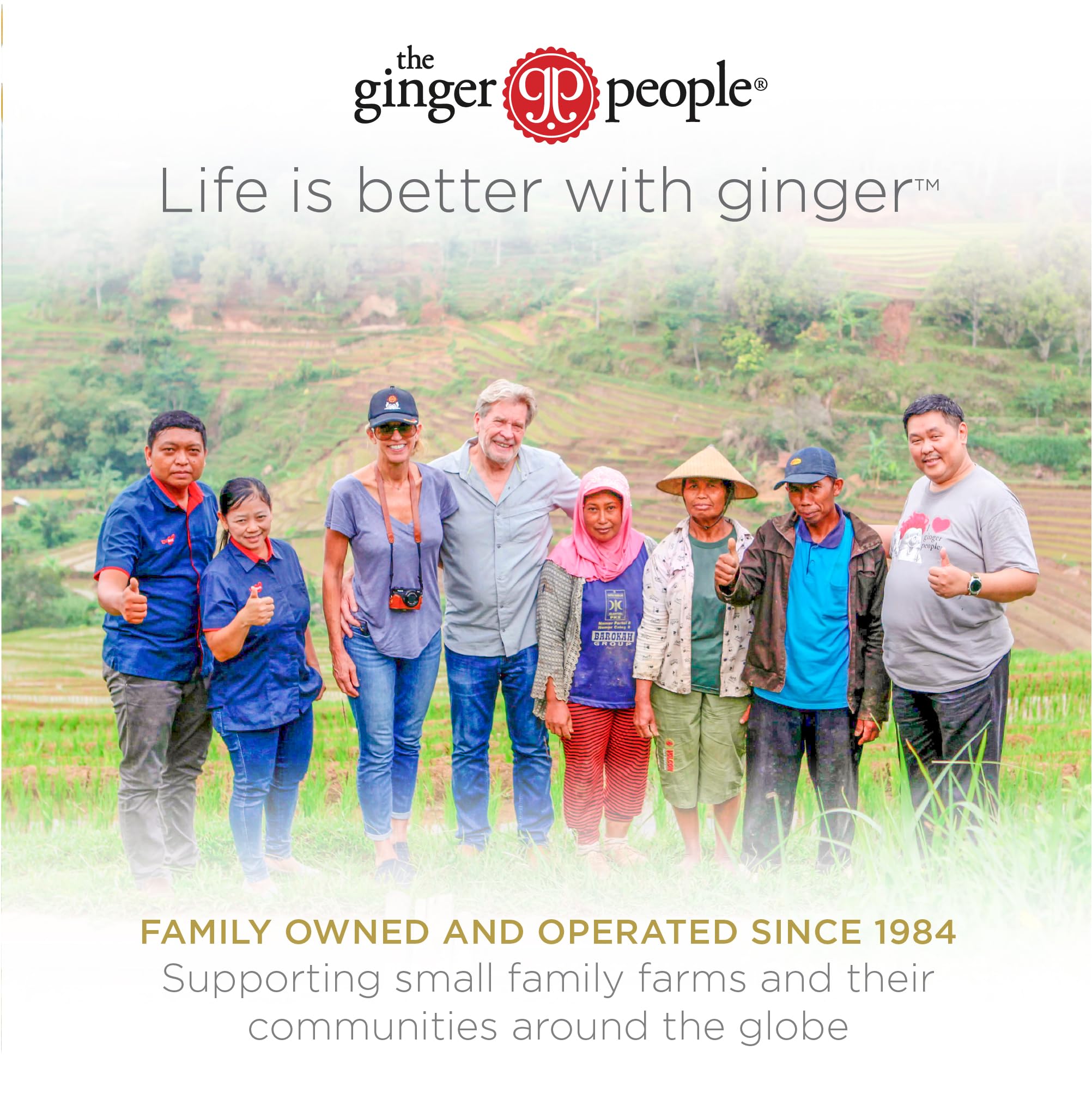 The Ginger People GIN GINS Mandarin Orange Chews with non-GMO, vegan ingredients for clean snacking.