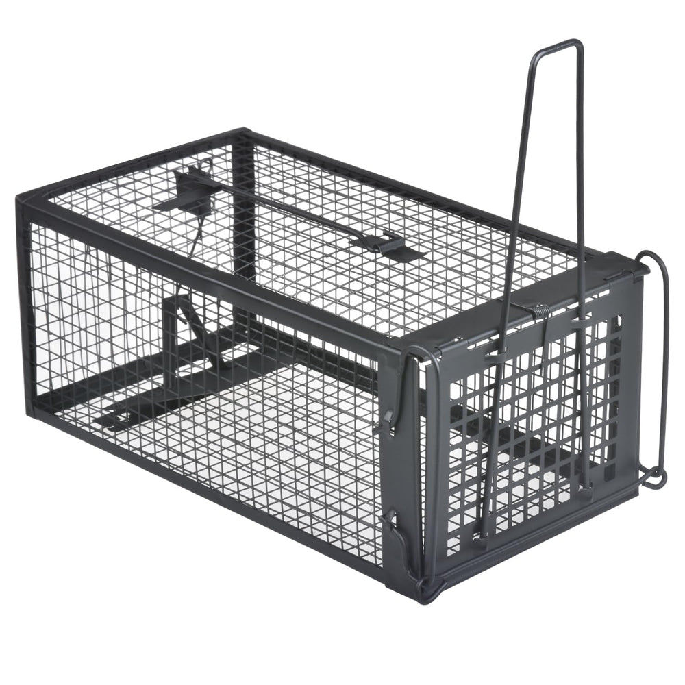 Gingbau Live Chipmunk Trap, front view, ready for humane release
