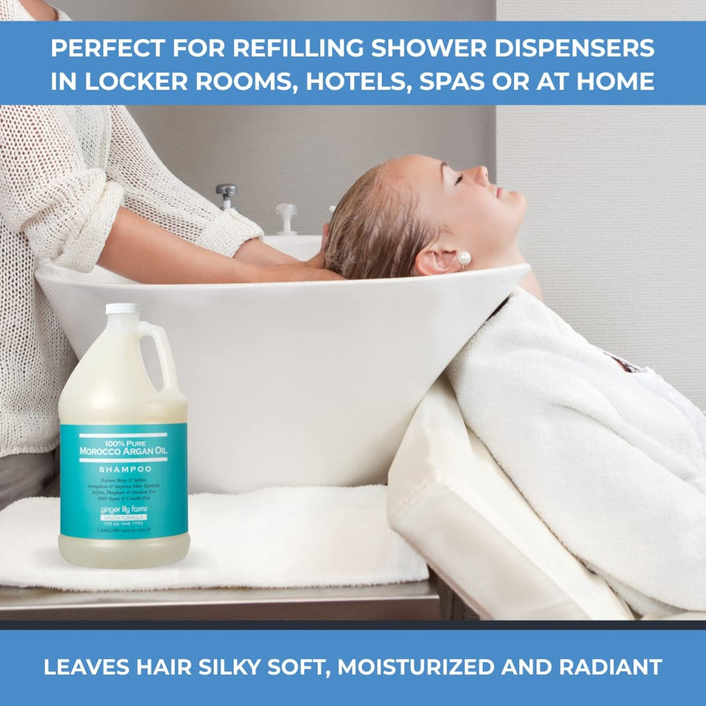 Hair texture after wash with Ginger Lily Farms argan oil shampoo shows silky softness