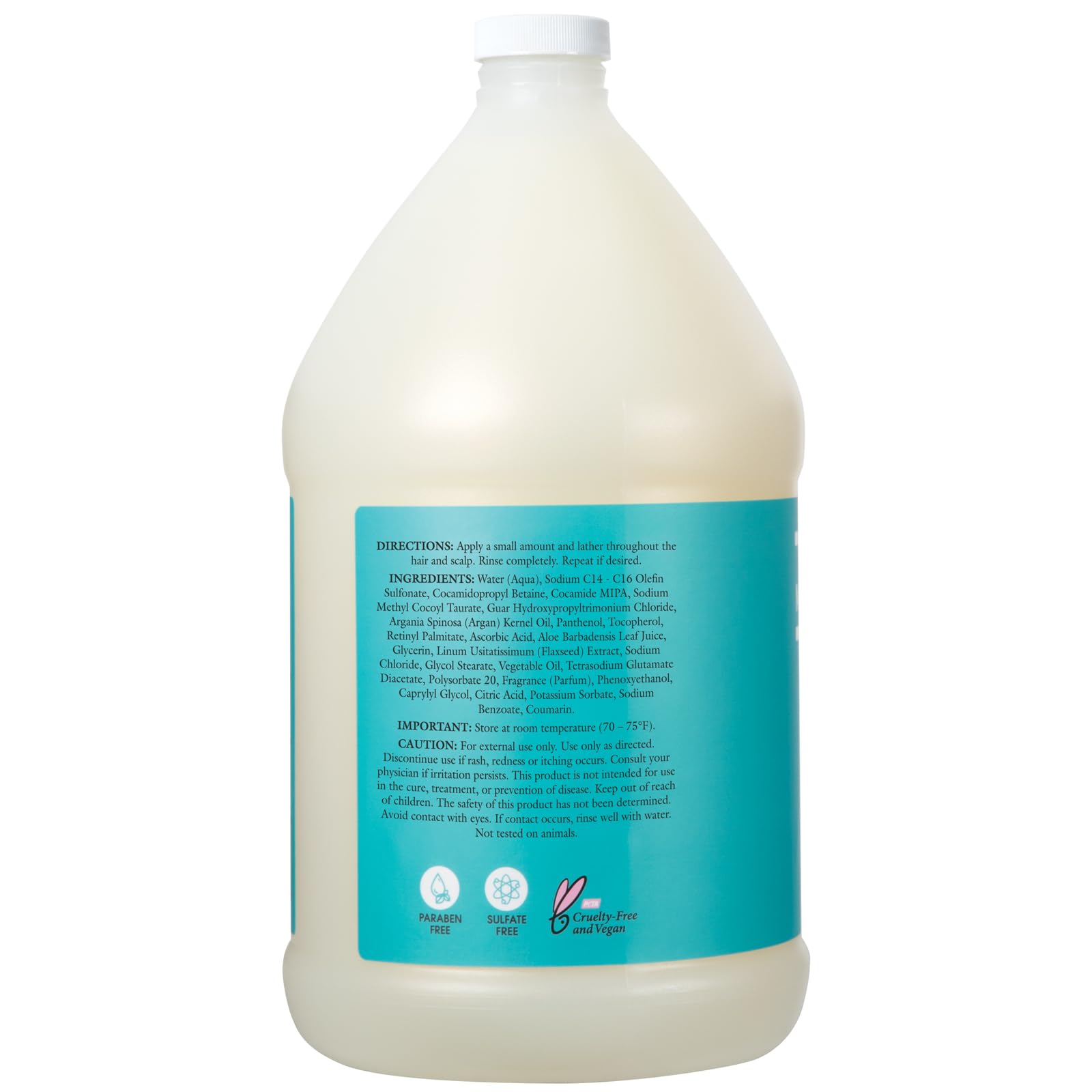 Ginger Lily Farms shampoo label close-up emphasizing toxin-free, vegan, cruelty-free credentials