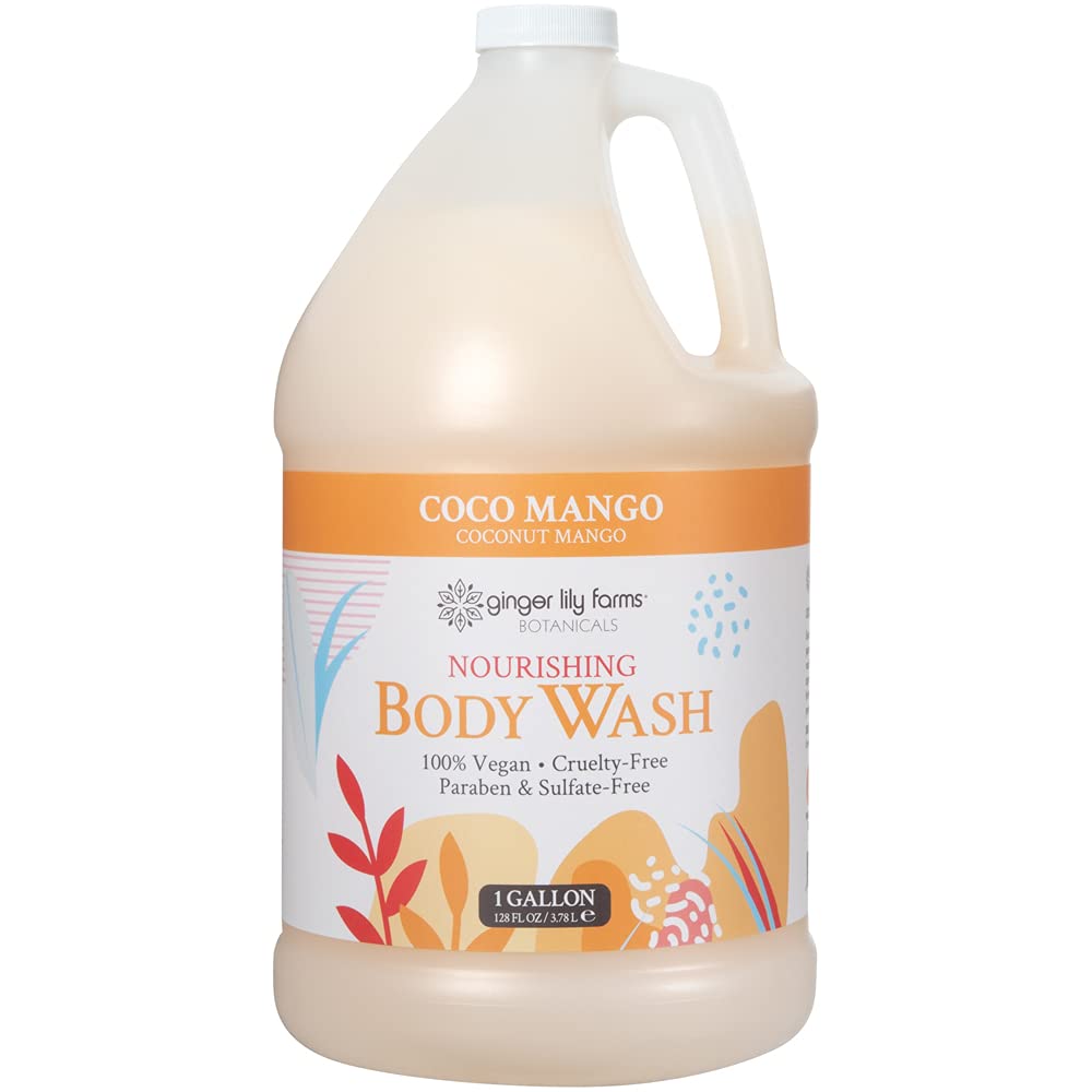 Ginger Lily Farms Botanicals Coco Mango bottle ready for daily cleansing with vegan formula.