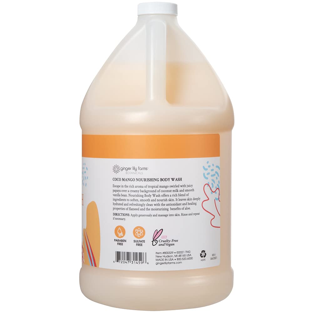 Creamy lather from Ginger Lily Farms Coco Mango nourisher enhances your shower routine.