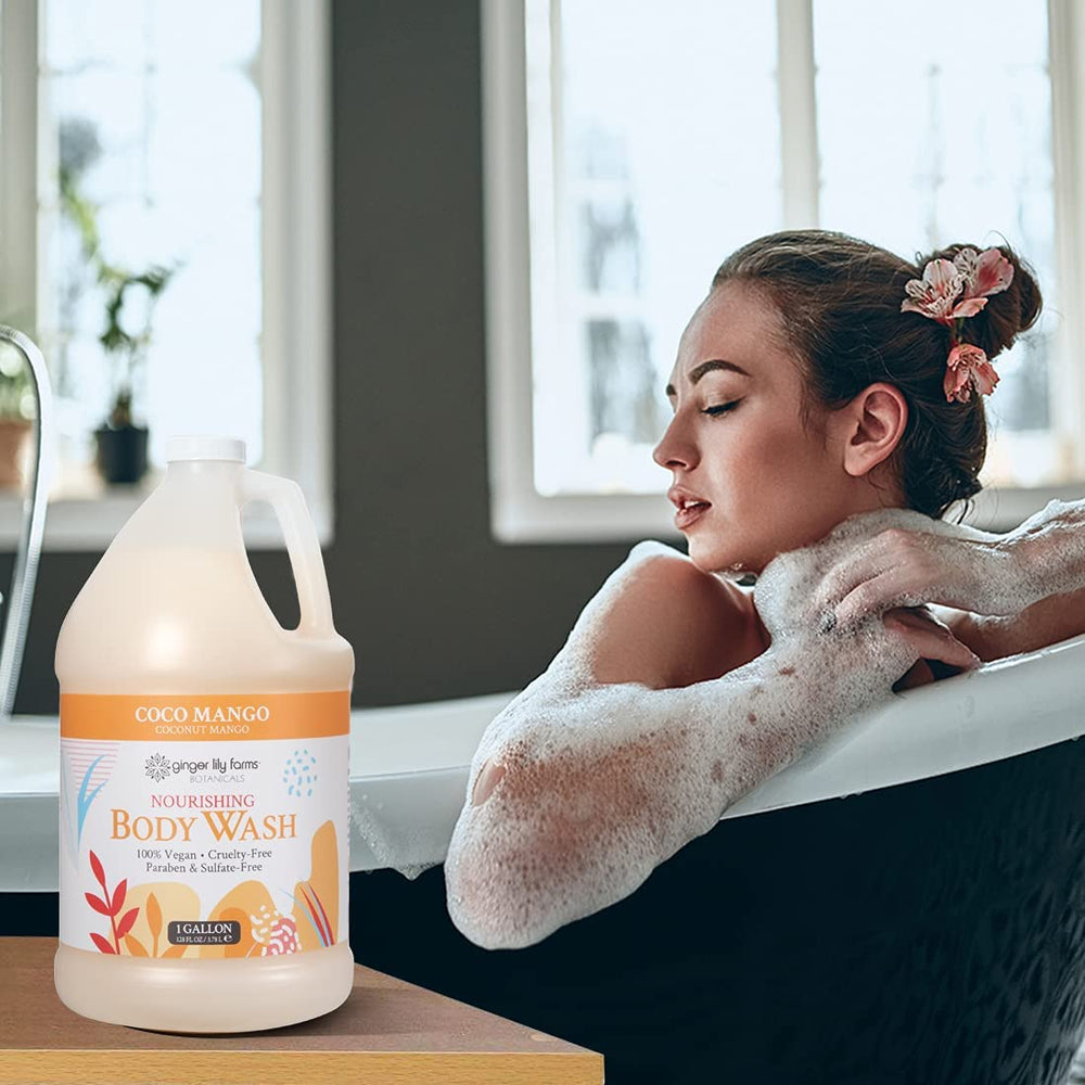 Spa-like coconut mango scent elevates daily shower experience with Ginger Lily Farms.