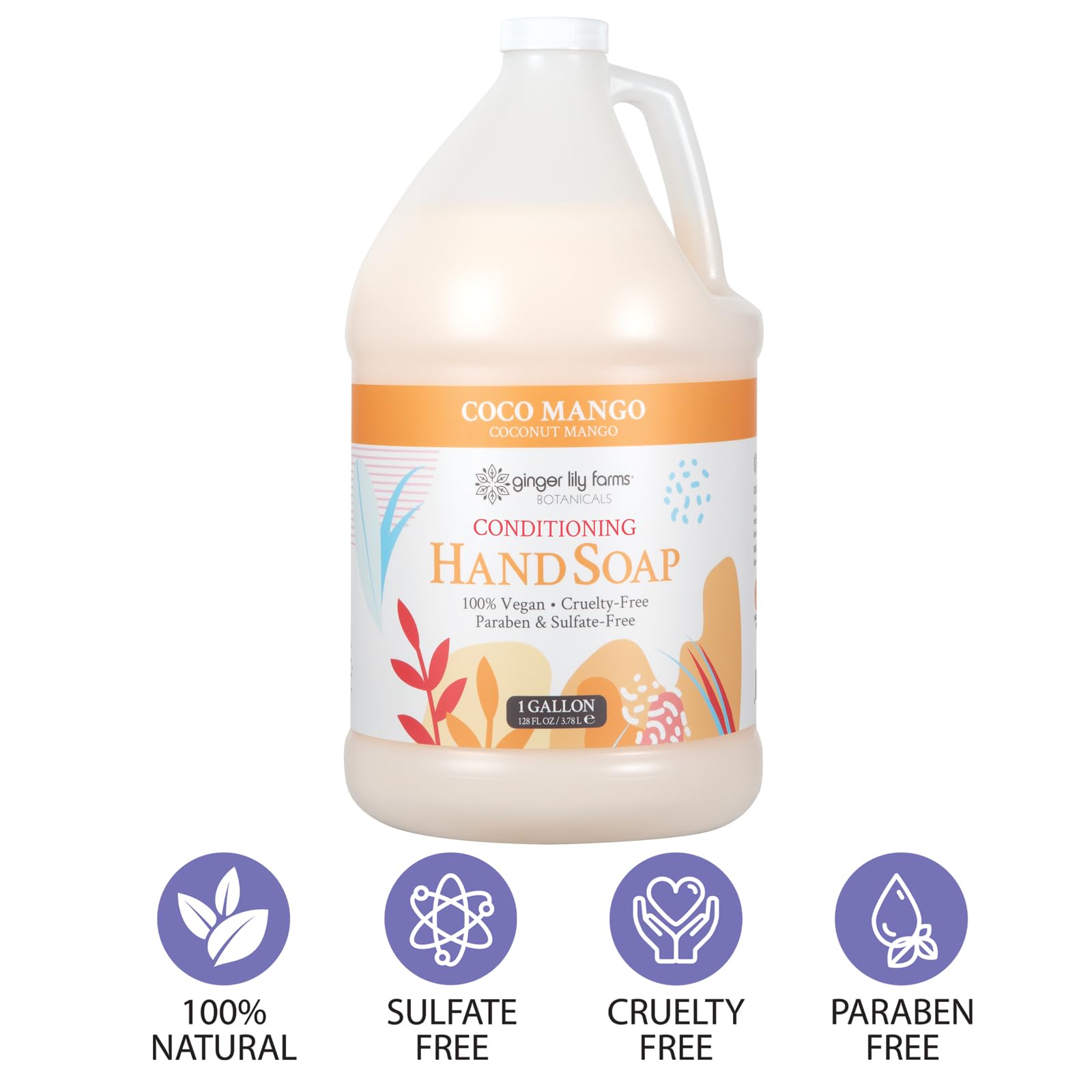 Ginger Lily Farms aroma of coconut mango provides uplifting scent during hand washing