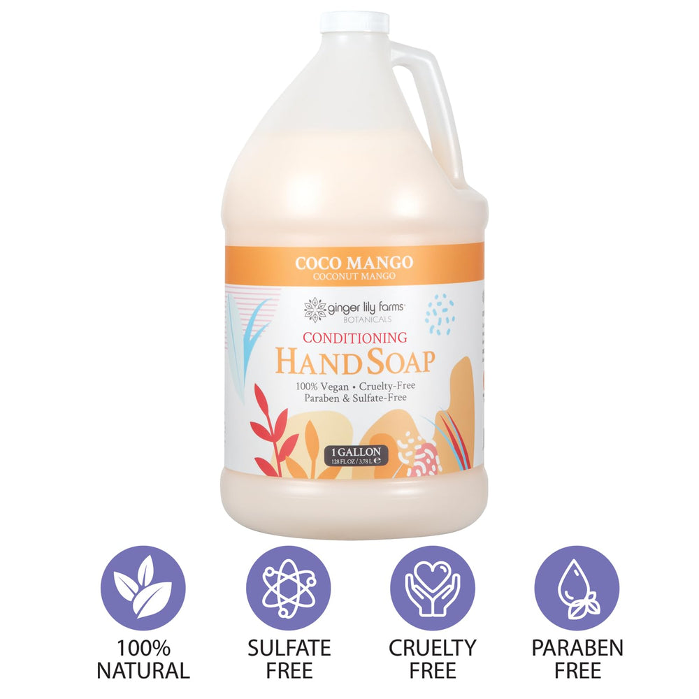 Ginger Lily Farms aroma of coconut mango provides uplifting scent during hand washing