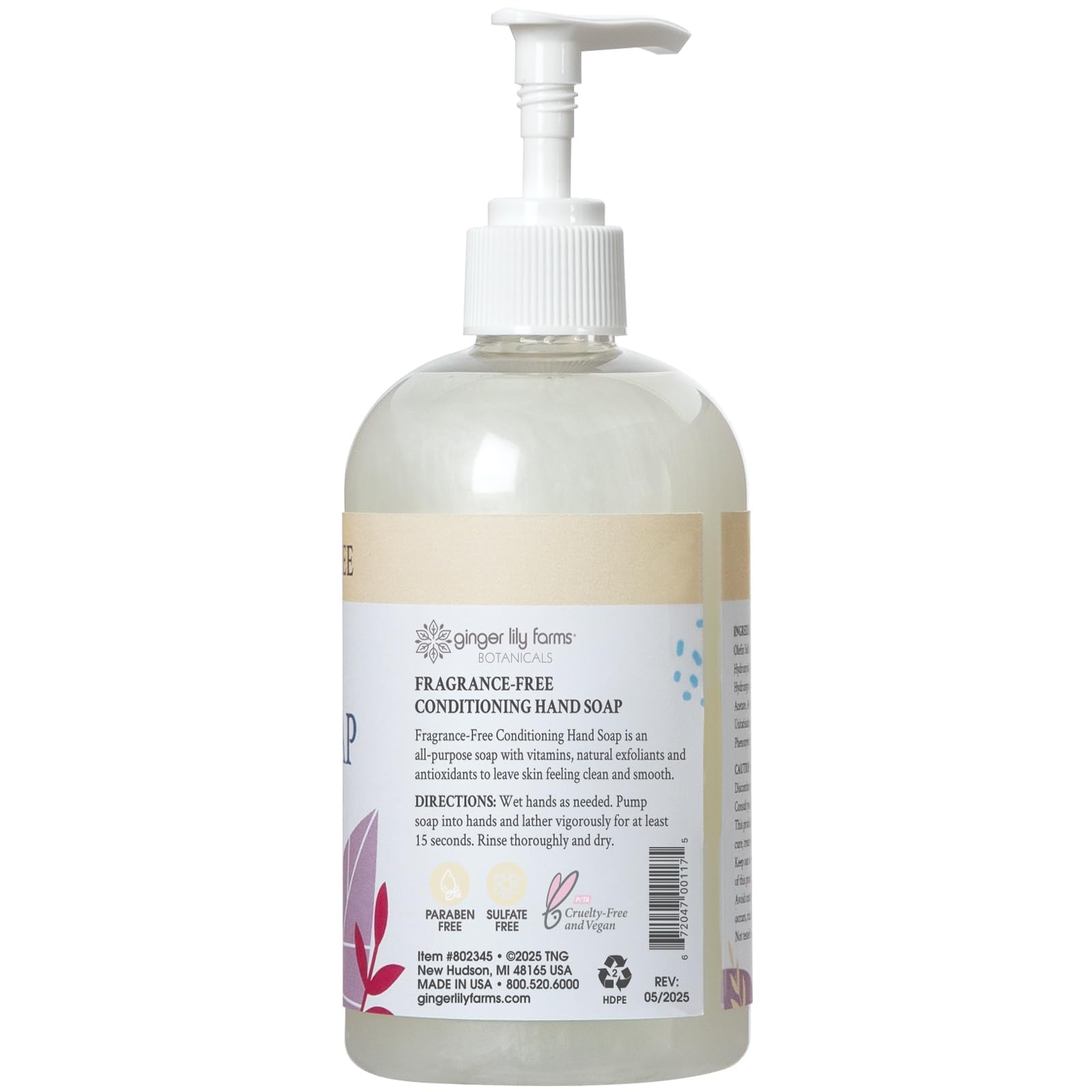 Ginger Lily Farms ingredients including aloe vera for soothing touch.