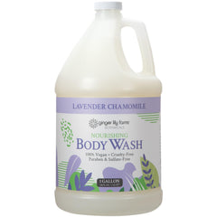 Ginger Lily Farms Botanicals Nourishing Body Wash bottle ready for lavender chamomile hydration