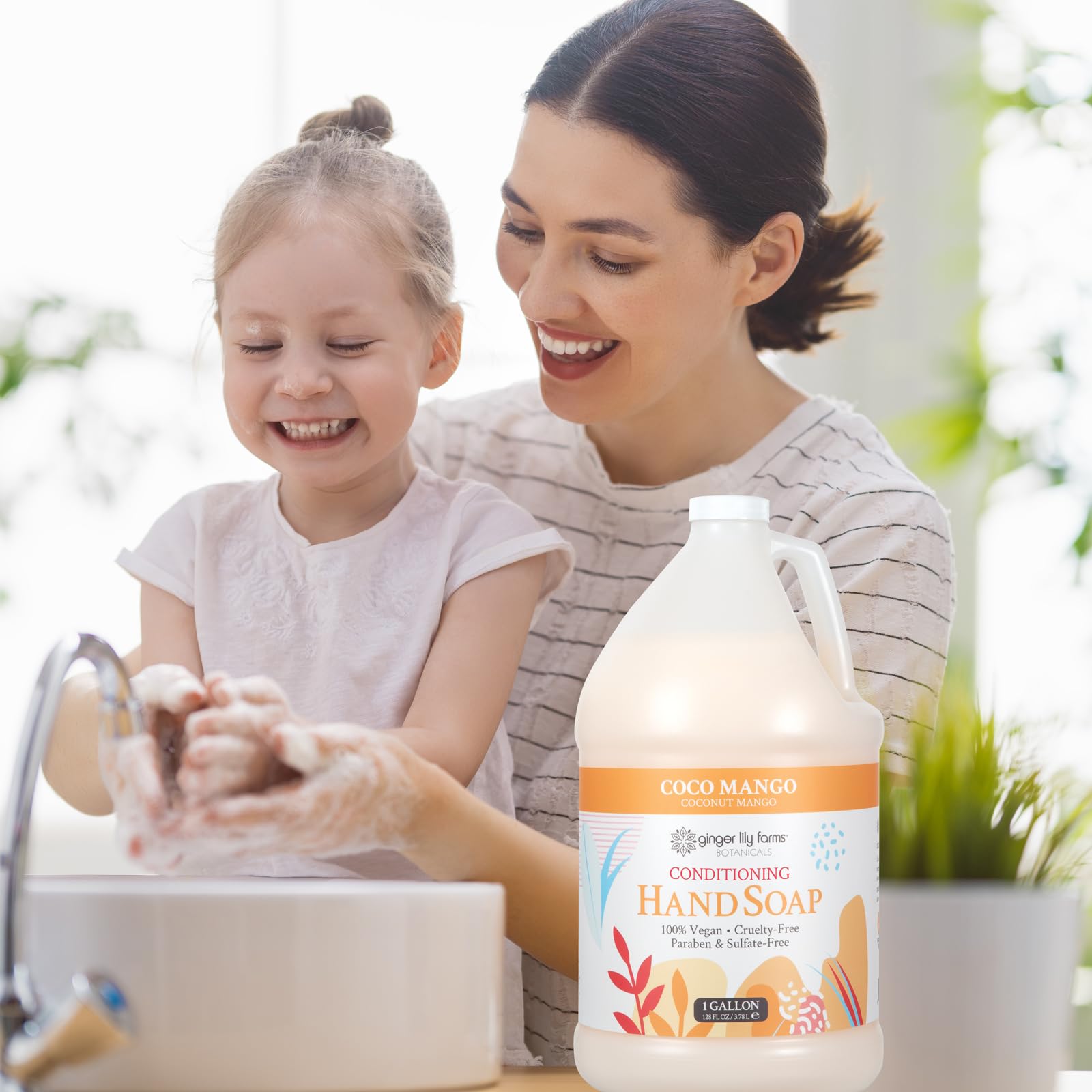 Ginger Lily Farms refill gallon helps reduce plastic waste in homes and facilities